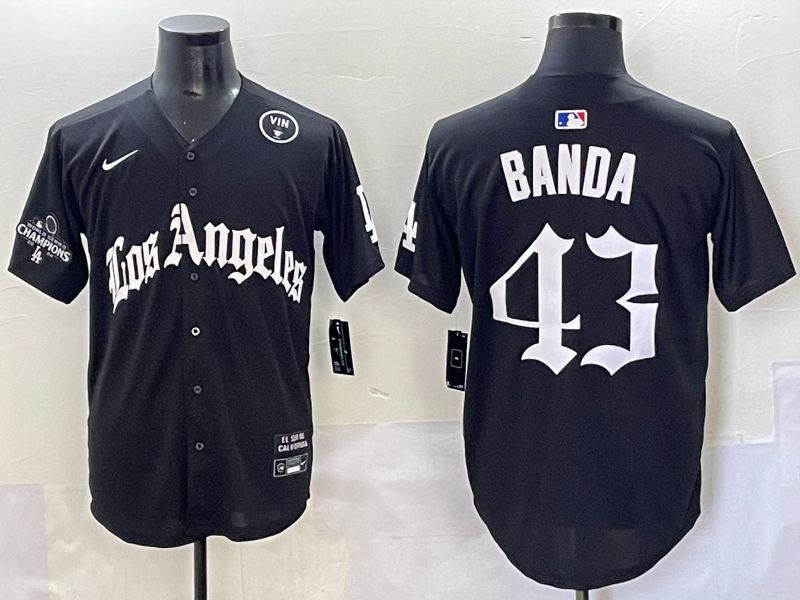 Men 2025 Los Angeles Dodgers #43 Banda Black Five generations Joint Name Nike MLB Jersey style 10->los angeles dodgers->MLB Jersey
